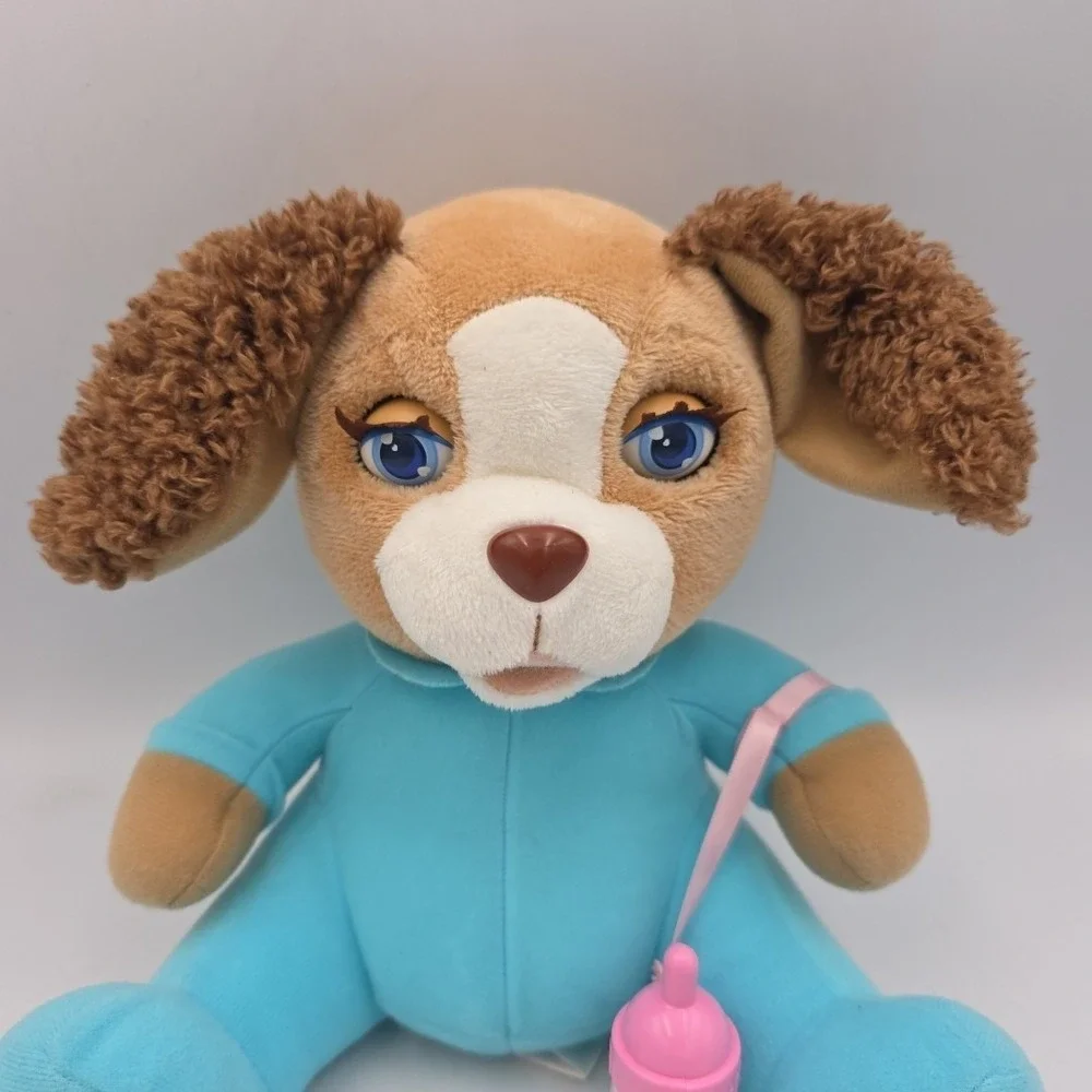 AniMagic Puppy Dog Plush Makes Baby Sounds With Bottle Rare